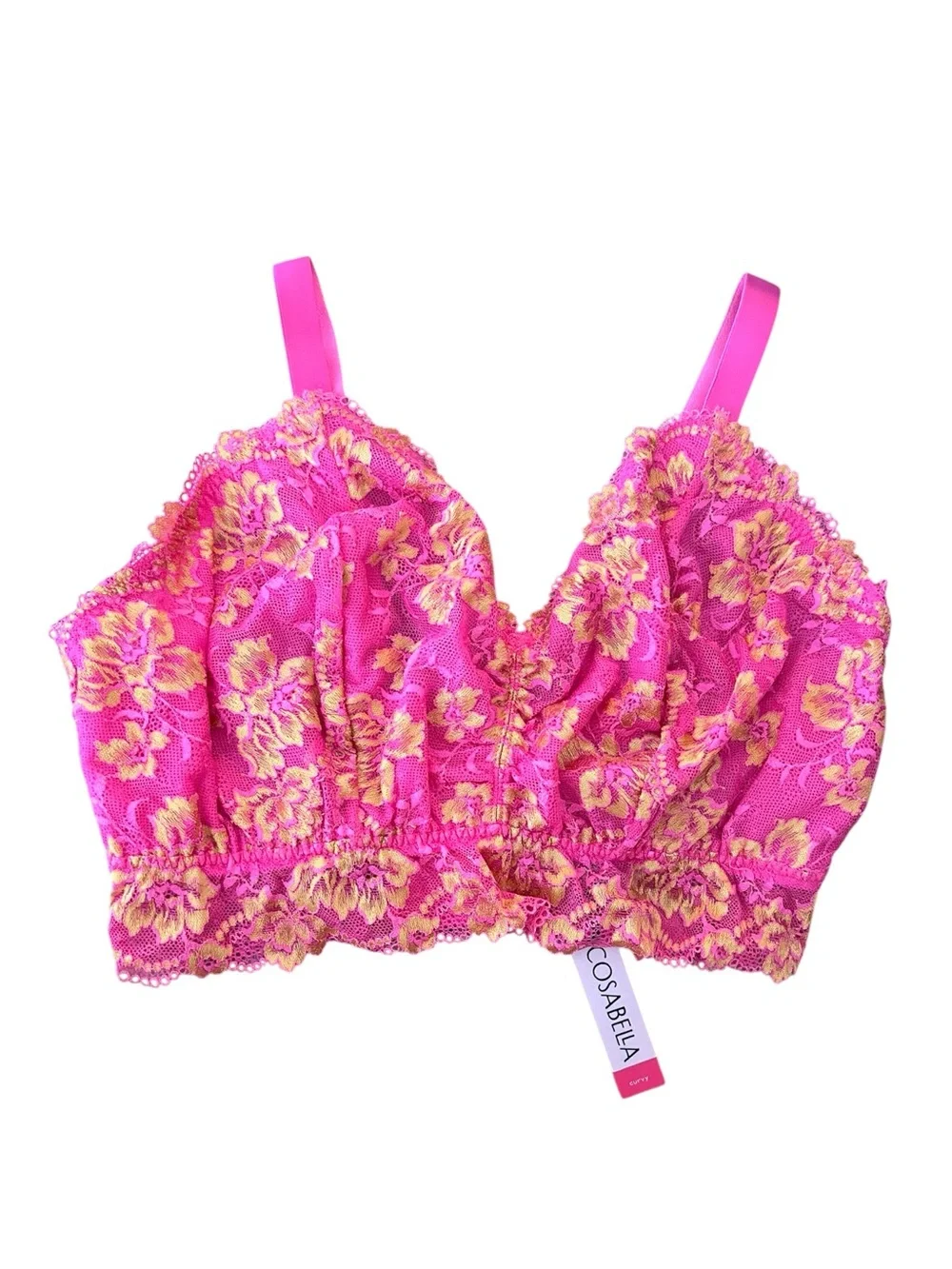 Cosabella Savona Curvy Longline Bra Rani Pink/Gold Size XL